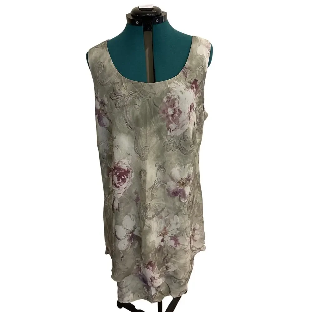 Jeffrey Dara Evenings Tom Barra Vintage Womens Sleeveless Dress Jacket Floral 22